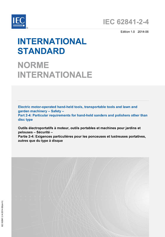 Cover IEC 62841-2-4:2014